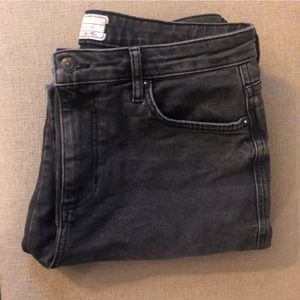 Free People Washed Black Mom Jeans